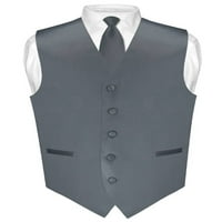 Muški haljini prsluk i mršav kravate Sive boje sive boje 2,5 Set kravata sz 3xl