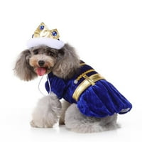 Plava tunika zlatna kućna odjeća za pse odjeća za pse odjeća i ljetna mačka odjeća haljina kućna odjeća