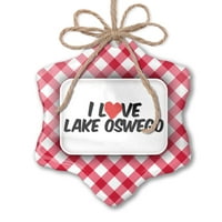 Božićni ukras I Love Lake Oswego Red Plaid Neonblond