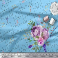 Soimoi poliester crep tkanina akvarel cvijeća geometrijska tiskana tkanina od dvorišta široko