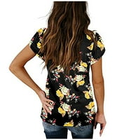 Ženski ljetni trendi regularni V izrez kratkih rukava bluza Bluze Basic Tops Dame Izlazak plus veličina