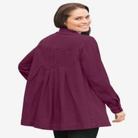 Žena u okviru Plus veličine pletene traper jakne