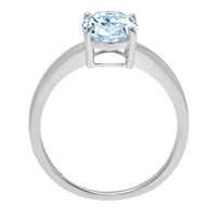 2.0ct ovalni rez plavi simulirani dijamant 14k Bijelo zlato Graviranje Izjava bridalne godišnjice Angažovanje