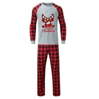 Udobni vrhovi + hlače plaža pidžamas božićni roditelj-dječja odjeća siva