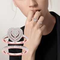 Heiheiup Diamond Love Full Ring modne u obliku šupljeg prstena za rezbarenje dijamantski prsten