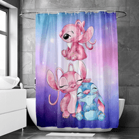 Lilo & Stitch tuš za zavjese za zavjesu za kupatilo postavljen vodootporni ekran za kupanje sa kukama-F,