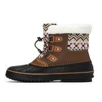 Sanviglor Girl Winter Cipele Flat Mid-Calf boot okrugli cipele sa patkama na otvorenom Neklizajući plišani