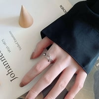 Duhgbne Fashion Lijep kvalitetni otvor za otvaranje Žene Geometrijski prsten za poklone Kreativni rattan prsten za muškarce i žene lično lično s oblogom srebrni cvijet ratanski prsten