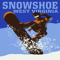 Snowshoe, Zapadna Virdžinija, Colorblock snowboarder