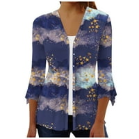 Ženski rukav Kimono Cardigan Trendy Graphic Labavi poklopac presječene casual bluza Vrhovi otvorenog prednjeg pukotine kardigan