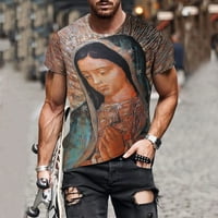 Muškarci Proljeće Ljeto Ležerne tanke 3D tiskane majice kratkih rukava Top bluza