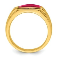 14k žuto zlato stvorilo je rubin i pravi dijamantni muški prsten