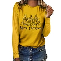 Božićne dukseve za žene smiješno slatko pulover vintage grafička kuća za odmor jesen zimski pulover