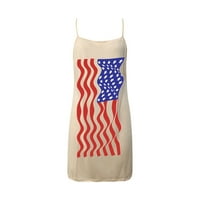 Žene patriotske majice haljina haljina scoop zastava zastava Ispiši mini haljine špagete remen Shift