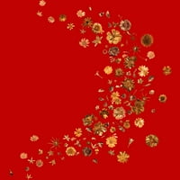 Zlatni cvjetni pupoljci povjetarac Muški crveni grafički tee - Dizajn ljudi 2xl