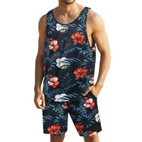 Muški ljetni casual cvjetni tenk Top Hawaiian Hotsa odijelo Plaža Tropska odjeća za muškarce Dvostruke