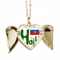 Haiti Nacionalna zastava Crveni plavi uzorak preklopljeni krila Ogrlica za privjesak za srce