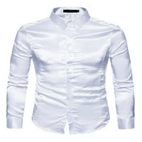 COLISHA muškarci luksuzni sjajni dizajn haljina slim fit dugi rukav na majicu na košulju okrenite navratniku