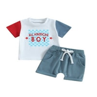 4. jula TODDLER Baby Boy Girl Ljeto odijelo Majica kratkih rukava Top kratkih dana nezavisnosti