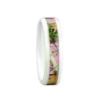 Ženski kamo vjenčani prsten ružičasta zelena bijela keramika