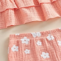 Aturuste Toddler Girls Hotsas Set dvostruki sloj Kamisole sa elastičnim strukom cvijeta Print Hots ljetna