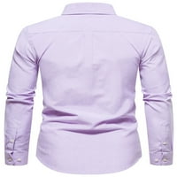 Košulje Glonme Dugme Muškarci Basic Jesen Tunička košulja Prednji džep Jednobojna bluza Blue S