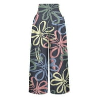 Široke pantalone za žene povlačenje pantazza pantalone Boho labave vrećice u struku joga hlače cvjetne