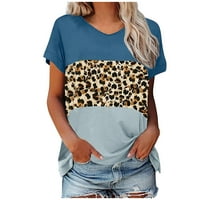 Peplum Elegantne majice Elegamentacije Crew vrat Leopard tisak Prevelicirani Regularni fit bluze za