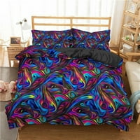 Tie Dye Duvet Cover King 3D Trippy Spiral Swirl Posteljina Sažetak Rainbow Modern Ciganski batik SOFT