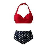 Plus size za kupaće kostimu za žene koje pokrivaju žene Vintage kupaći kostim dva retro Halter Ruched