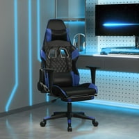 Vidaxl Gaming stolica s nogom crno-plavim FAU kožom