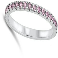 Tvoja boja vječna ružičasta CZ Veleprodajni prsten za slaganje. Sterling srebrni bend ženski veličine