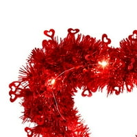 Vjenčanica za Valentinovo Eyicmarn sa šljokicama, oblikovanje srca Romantični Tinsel Garlands zidni
