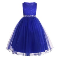 AISLOR Dečiji dečjièe dečjièene haljine cvjetne djevojke rhinestone pojas večernja haljina 2- plava