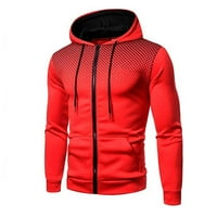 Tking modni muški zimski sportovi casual fitness odijelo s točkicama dukserica i hlačama - crvena m