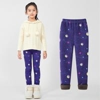 Girke Girls Fleece obložene gamaše Zimske tople guste tiskane pantalone Toddler Dužine gležnja za djece