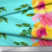 Soimoi pamučna kambrična tkaninska tkanina cvijet i odlazi akvarel tiskani tkaninski dvorište širom