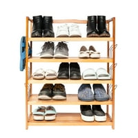 Tier Organizator cipela za ormare, ostava cipela, stalak za cipele od punog drveta sa oblikom cipela