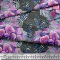 Soimoi sivi pamučni poplin lišće tkanine i begonia cvjetni print šiva šipka tkanina