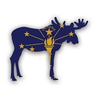 Indiana naljepnica za zastavu u obliku loza - samoljepljivi vinil - Vremenska zaštitna - izrađena u