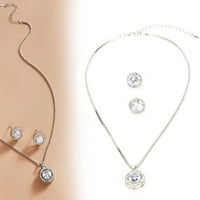 FDIT Vjenčani nakit Set nakita Shining ogrlice Naušnice postavljene modne žene Nakit Set vjenčani rođendan
