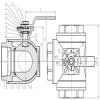 Wog trosmjerni kuglični ventil od nehrđajućeg čelika T-Type 1-1 2 NPT FPT SS SUS304