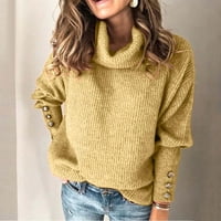 Vivianyo HD Zimski džemperi za žene plus veličine Ženski turtleneck pleteni džemper džemper s dugim
