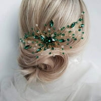 Bridal Green Crystal Comb Emerald Hair vinova vinova vinove loze Malachite Green Wedding Headpieceb