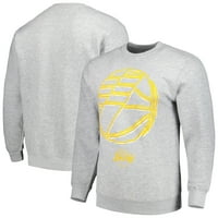 Unise stadion Essentials Heather Grey Los Angeles Lakers Element Logo Pop pulover Duks
