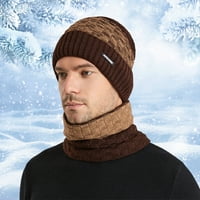 WirlSweal set zimskog šal šal set elastičnog pletenja kontrastna boja mekani debeli hladno-otporni na