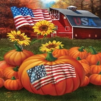 Pumpkins Fall Garden zastava Patriotska jesen 12,5 18 Briarwood Lane