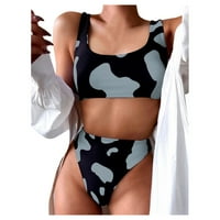 Hinvhai kupaći kupaći kosu za žene, ženske krave Print bikini push-up jastuk kupaći kupaći kostim kupalište