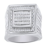 0. CT okrugli bijeli prirodni dijamantski vjenčani prsten u 14k bijelo zlato preko sterlinga srebrne