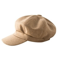 Iopqo Berets Ženska modna beretka vunena slika Cap All-Match Berets Hat Khaki